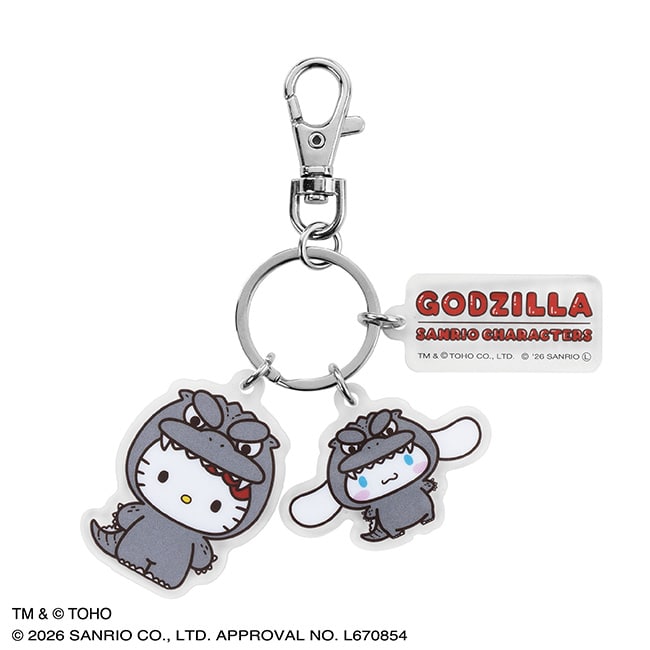 GODZILLA ・SANRIO CHARACTERS　３連アクリルキーホルダー（ＡＥ）