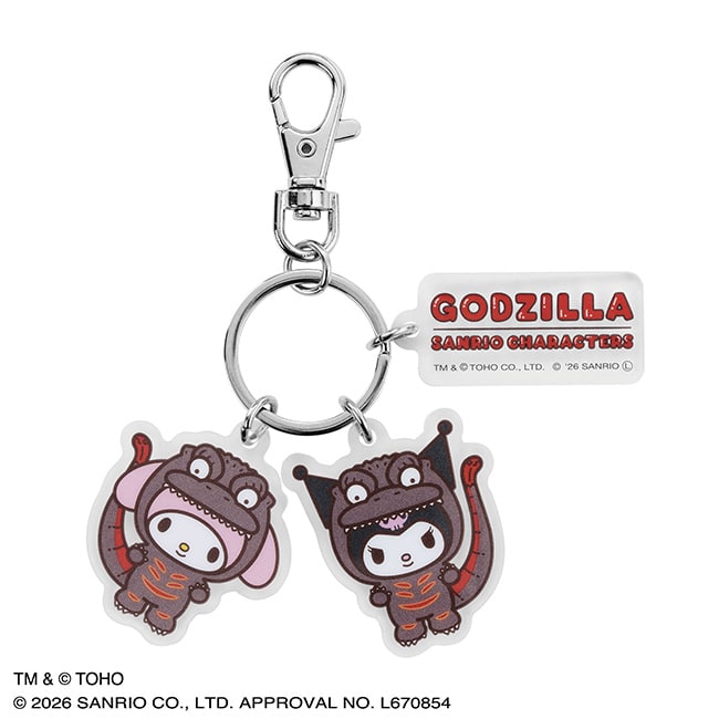 GODZILLA ・SANRIO CHARACTERS　３連アクリルキーホルダー（ＢＣ）