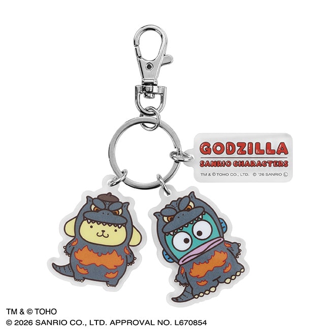 GODZILLA ・SANRIO CHARACTERS　３連アクリルキーホルダー（ＦＧ）