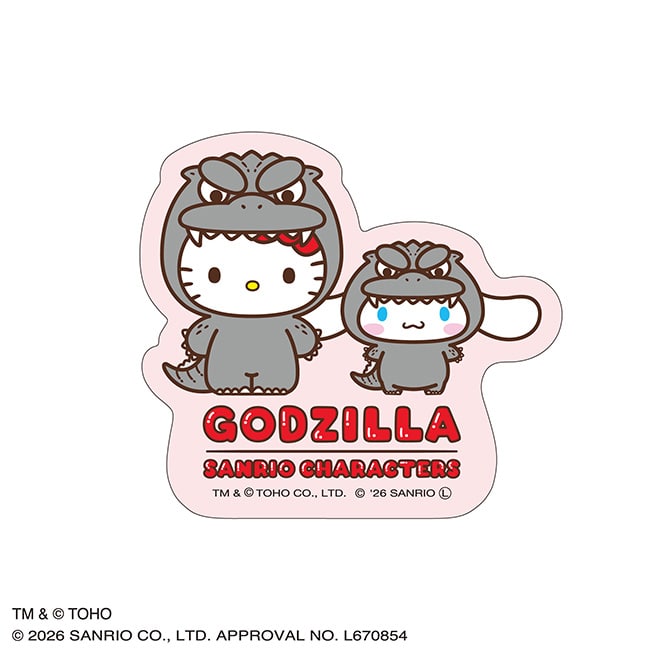 GODZILLA ・SANRIO CHARACTERS　ダイカットステッカー（ＡＥ）