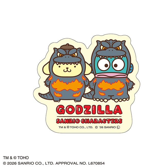 GODZILLA ・SANRIO CHARACTERS　ダイカットステッカー（ＦＧ）