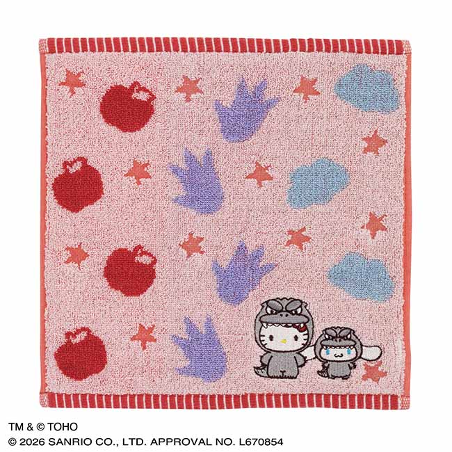 GODZILLA ・SANRIO CHARACTERS　刺繍ミニタオル（ＡＥ）