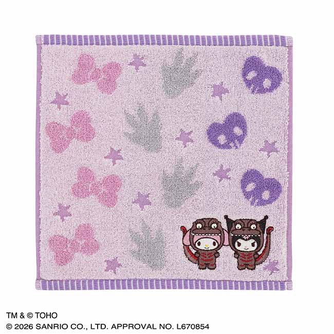 GODZILLA ・SANRIO CHARACTERS　刺繍ミニタオル（ＢＣ）