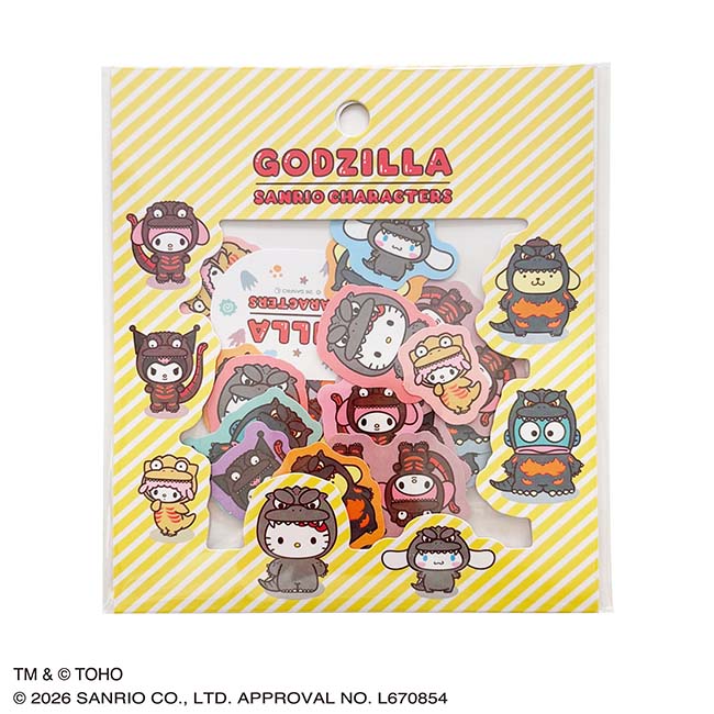 GODZILLA ・SANRIO CHARACTERS　フレークシール