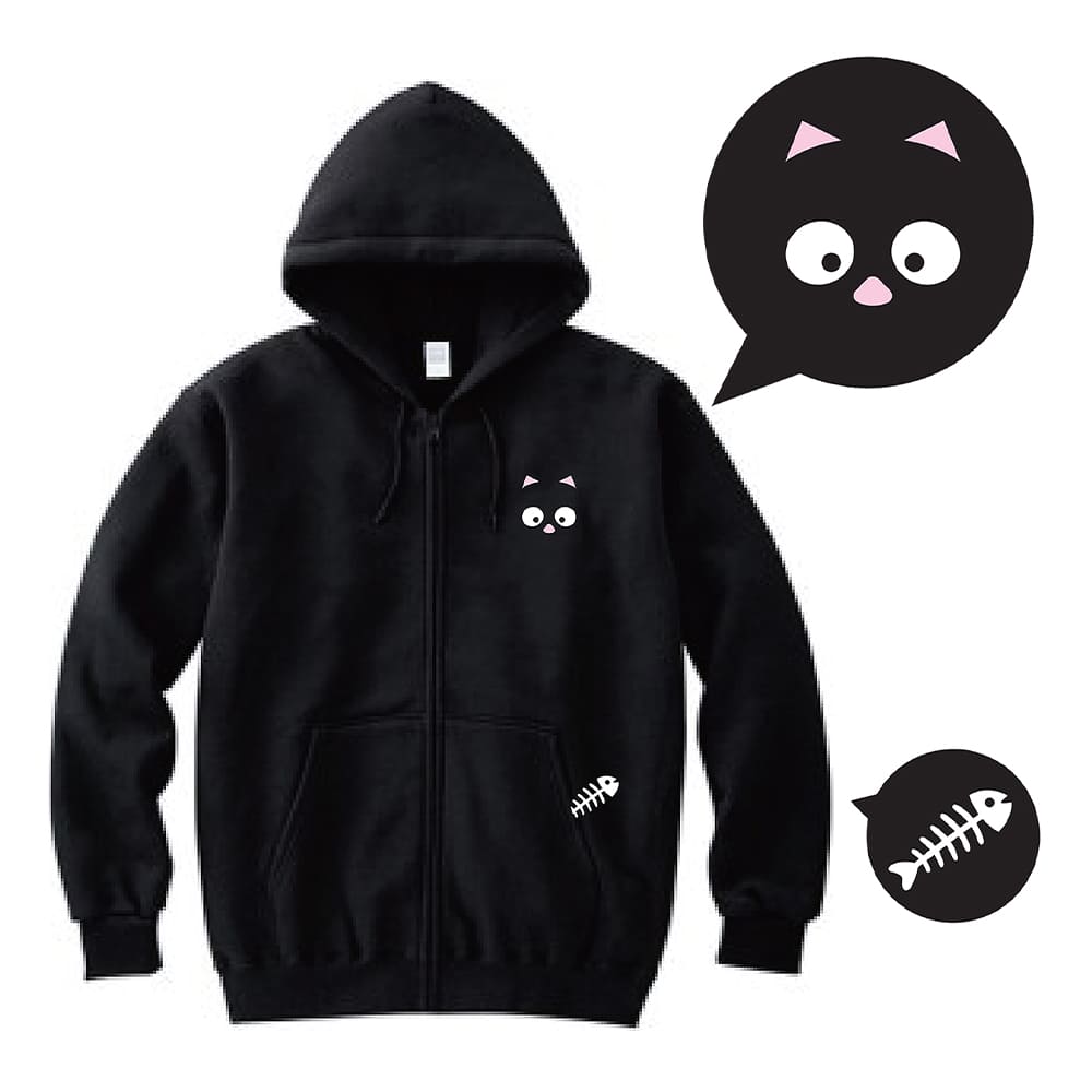 ネコパーカー(ブラック)【山口祐一郎 Official Goods】