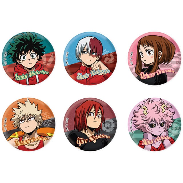 僕のヒーローアカデミア 描き下ろしトレーディングマット缶バッジ JF2022 Ver.【全6種】 ランダム3個セット