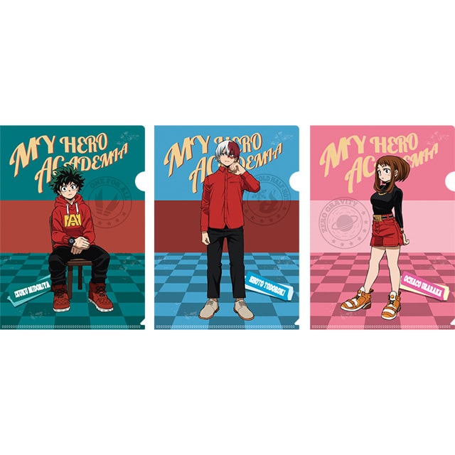 僕のヒーローアカデミア 描き下ろしクリアファイル3枚セット JF2022 Ver. A（緑谷/轟/麗日）