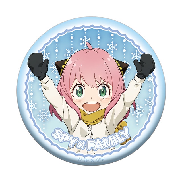 SPY×FAMILY 描き下ろしマット缶バッジ アーニャ雪だるまVer.