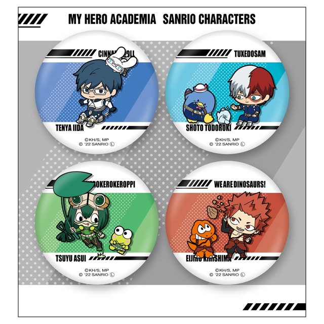 TVアニメ「僕のヒーローアカデミア」×サンリオキャラクターズ 缶バッジセットB（飯田＆轟＆蛙吹&切島）