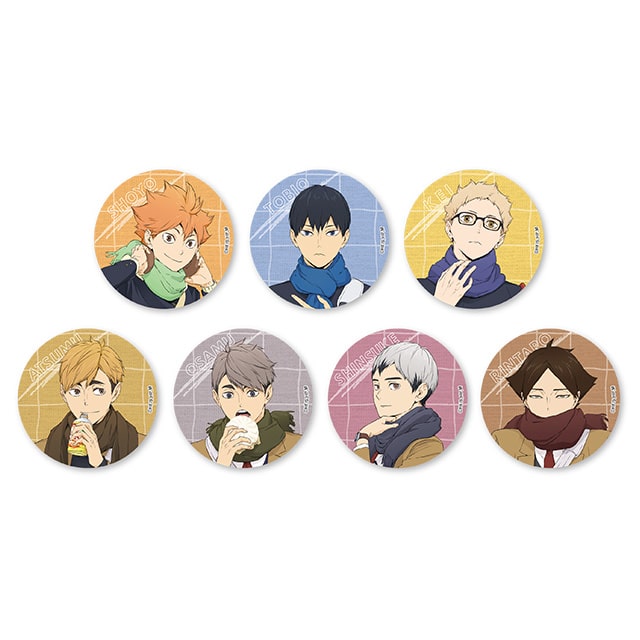 ハイキュー!! 描き下ろしトレーディングマット缶バッジ 【全7種】 ランダム3個セット JF2023 ver.