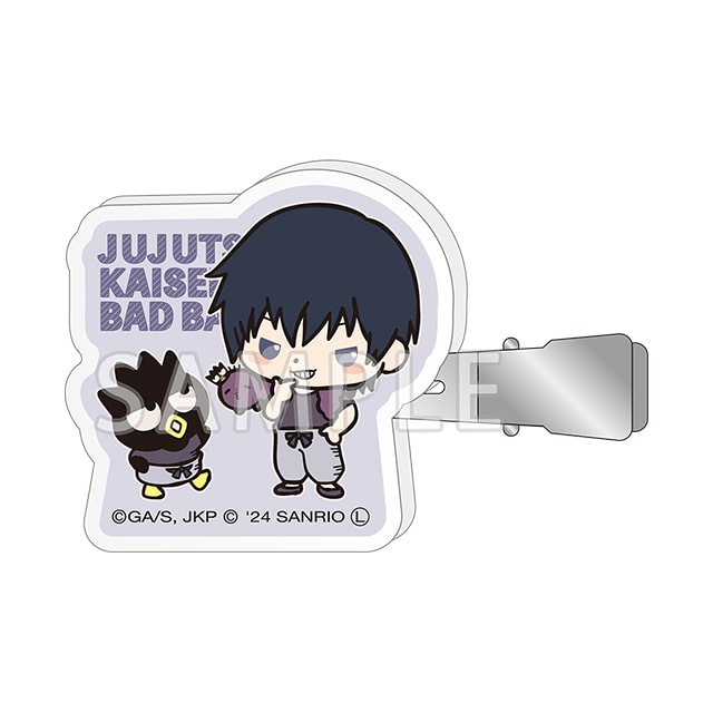 呪術廻戦 懐玉・玉折×サンリオキャラクターズ アクリルヘアクリップ 伏黒 甚爾×バッドばつ丸