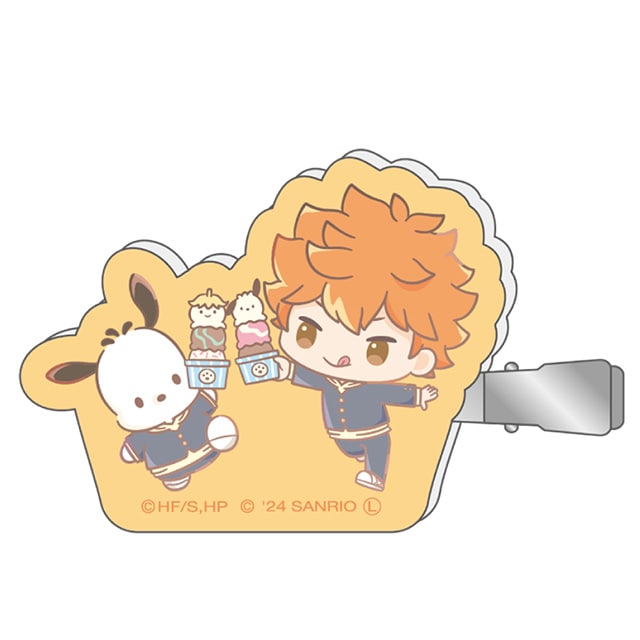 ハイキュー!!×サンリオキャラクターズ アクリルヘアクリップ①日向翔陽×ポチャッコ