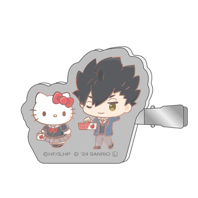 ハイキュー!!×サンリオキャラクターズ アクリルヘアクリップ⑥黒尾鉄朗×ハローキティ