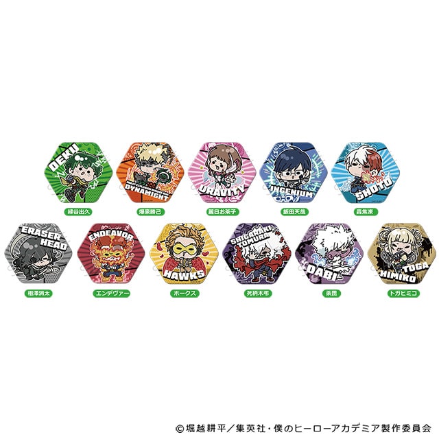 僕のヒーローアカデミア mochocho トレーディング六角形缶バッジ 【全11種】 ランダム2個セット