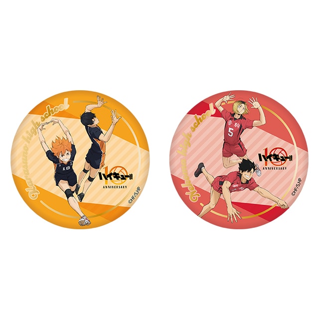 ハイキュー!! 箔押しビッグ缶バッジセット 10周年記念ビジュアル 烏野高校/音駒高校