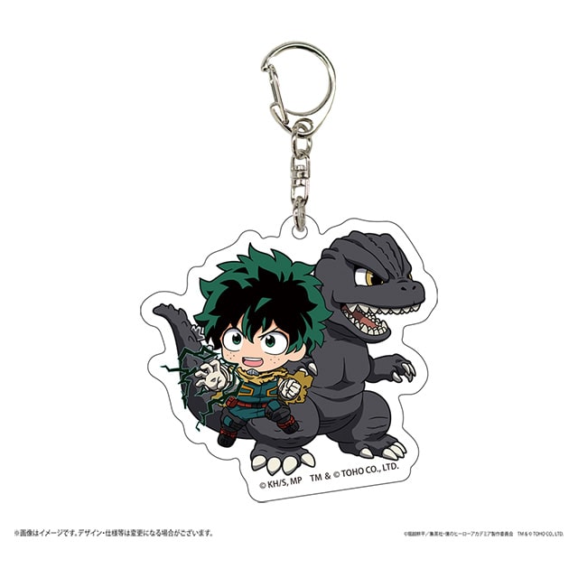 僕のヒーローアカデミア ゴジラコラボ アクリルキーホルダー 緑谷出久＆ゴジラ
