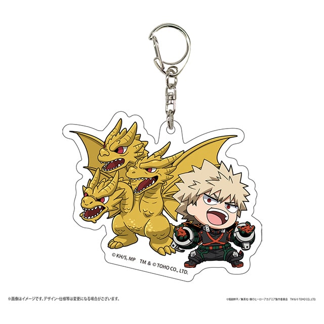 僕のヒーローアカデミア ゴジラコラボ アクリルキーホルダー 爆豪勝己＆キングギドラ
