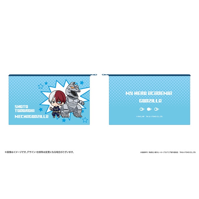 僕のヒーローアカデミア ゴジラコラボ フラットポーチ 轟 焦凍＆メカゴジラ