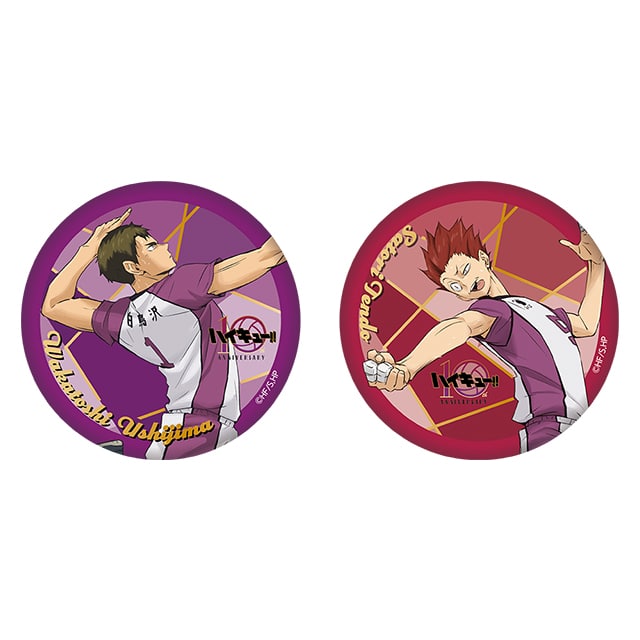 ハイキュー!! 箔押しビッグ缶バッジセット 10周年記念ビジュアル 牛島若利/天童 覚