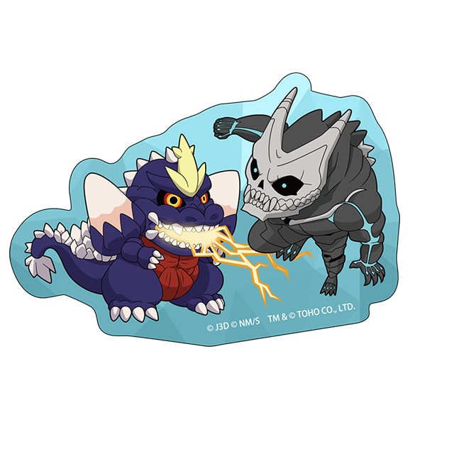 怪獣８号 ゴジラコラボ ちびキャラダイカットステッカー 怪獣８号＆スペースゴジラ