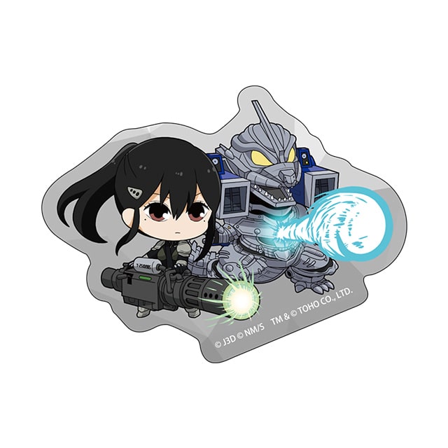 怪獣８号 ゴジラコラボ ちびキャラダイカットステッカー 亜白ミナ＆機龍