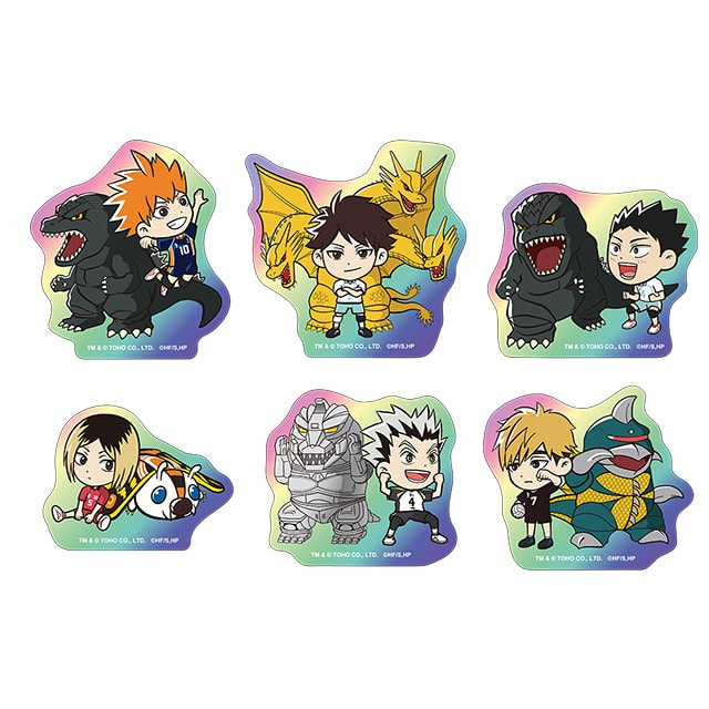 ハイキュー!!ゴジラコラボ トレーディングホロステッカー【全6種】 ランダム2枚セット
