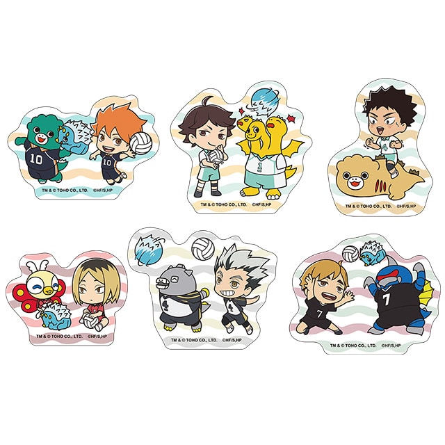 ハイキュー!!ちびゴジラコラボ トレーディングホロステッカー【全6種】 ランダム2枚セット