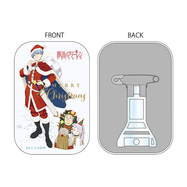 葬送のフリーレン スタンド付きスクエア缶バッジ クリスマスビジュアル 勇者一行