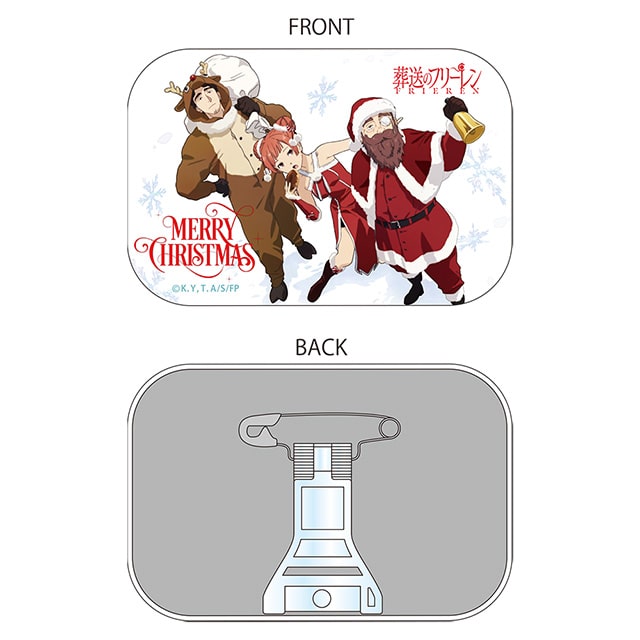 葬送のフリーレン スタンド付きスクエア缶バッジ クリスマスビジュアル 第13パーティー
