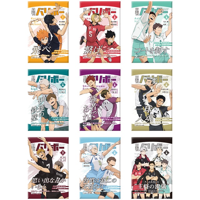 ハイキュー!! スクエア缶バッジセレクション 月刊バリボー（全9種） ランダム1個
