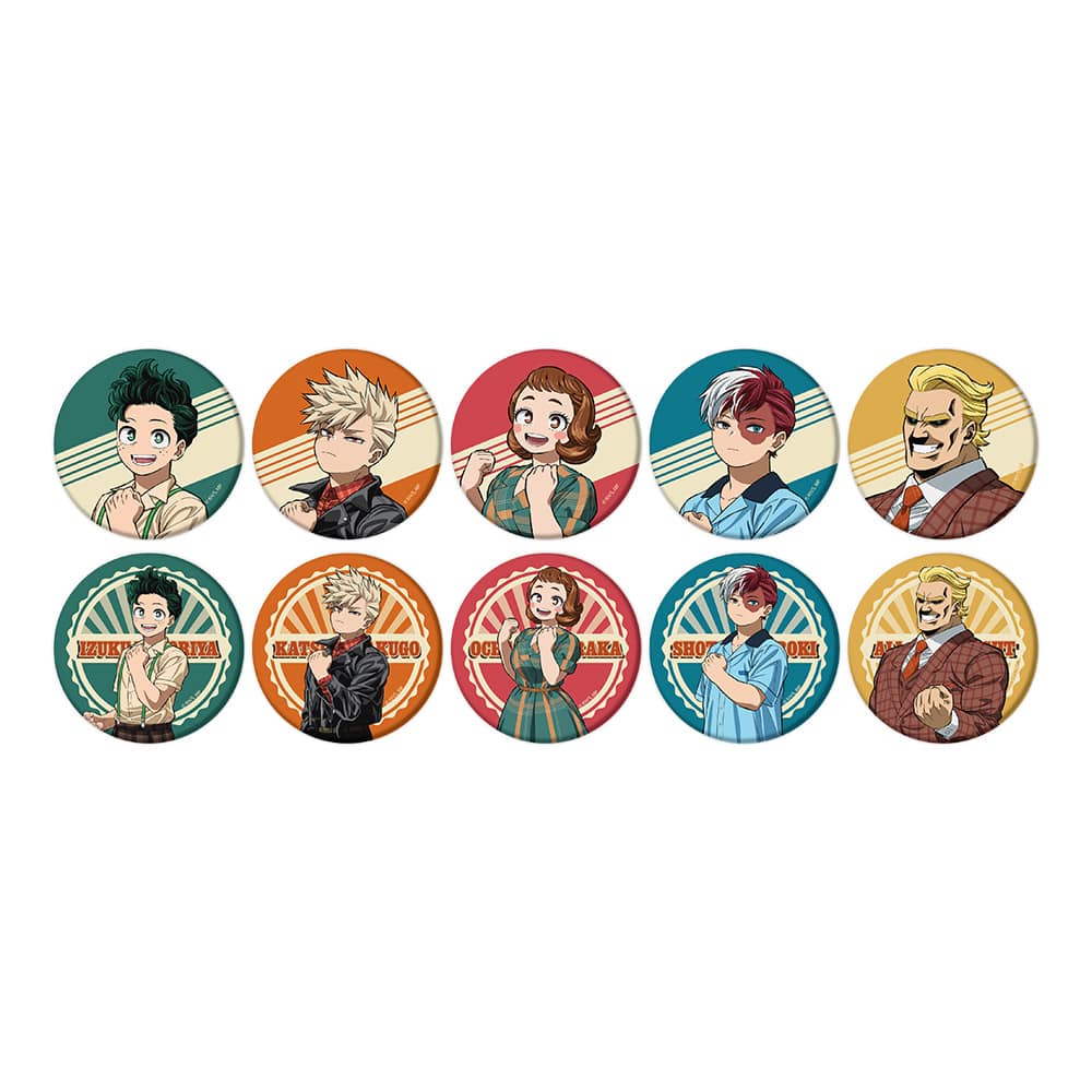 僕のヒーローアカデミア トレーディングマット缶バッジ アメリカンレトロVer. 【全10種】 ランダム1個