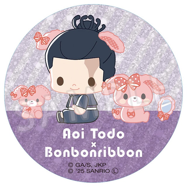 呪術廻戦 サンリオキャラクターズ ラメ缶バッジ 東堂 葵×ぼんぼんりぼん 2025Ver.