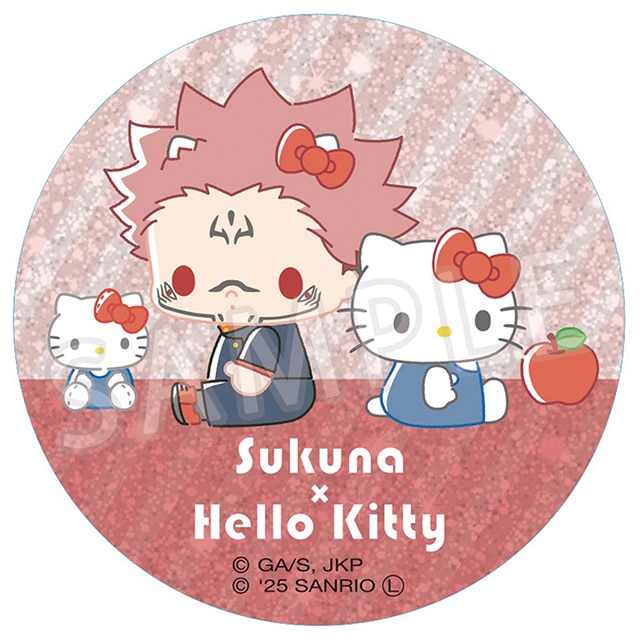 呪術廻戦 サンリオキャラクターズ ラメ缶バッジ 宿儺×ハローキティ 2025Ver.