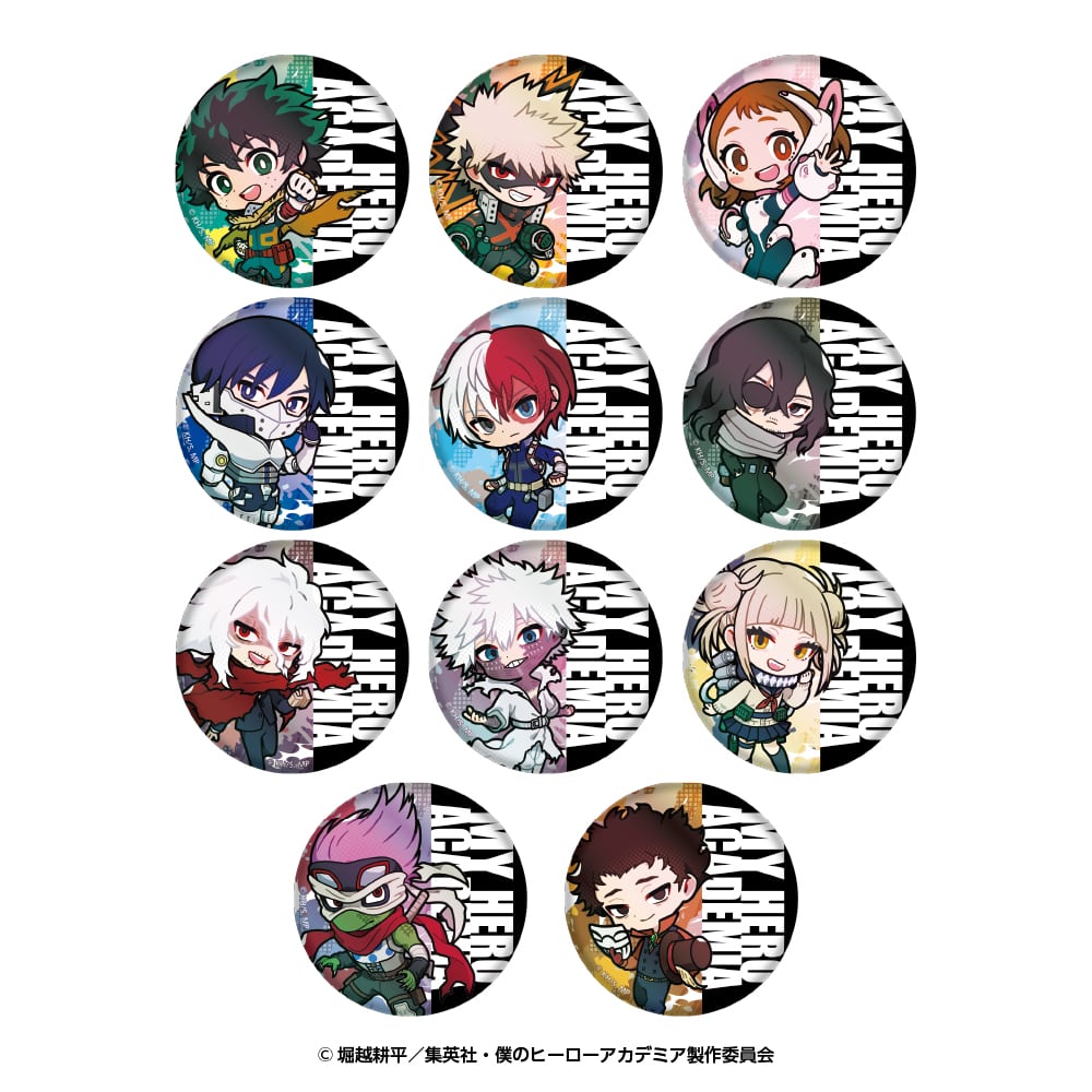 僕のヒーローアカデミア ちびキャラ トレーディングオーロラ缶バッジ【全11種】 コンプリートセット