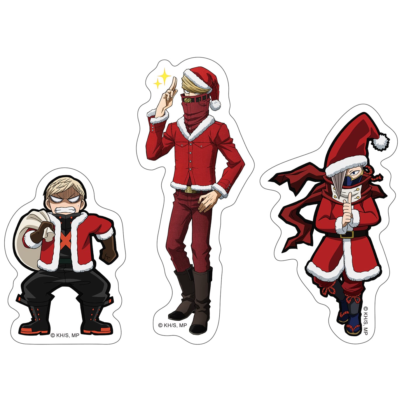 僕のヒーローアカデミア ステッカーセット／クリスマス（爆豪・ベストジーニスト・エッジショット）