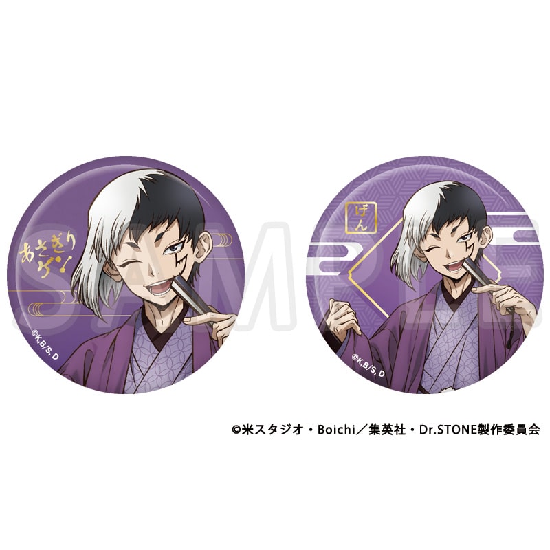 Dr.STONE 描き下ろし缶バッジ2個セット あさぎりゲン TaS10th Ver.