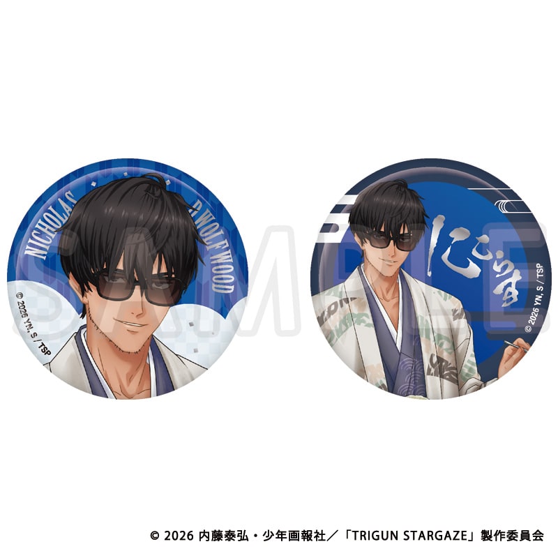 TRIGUN STARGAZE 描き下ろし缶バッジ2個セット ニコラス・D・ウルフウッド TaS10th Ver.