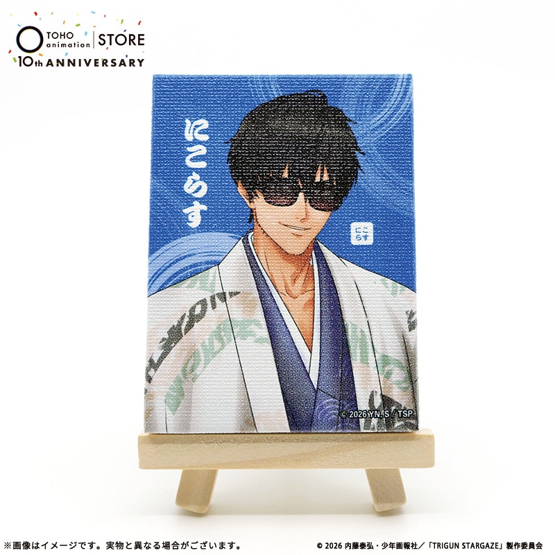 TRIGUN STARGAZE 描き下ろしイーゼル付きミニキャンバスマグネット ニコラス・D・ウルフウッド TaS10th Ver.