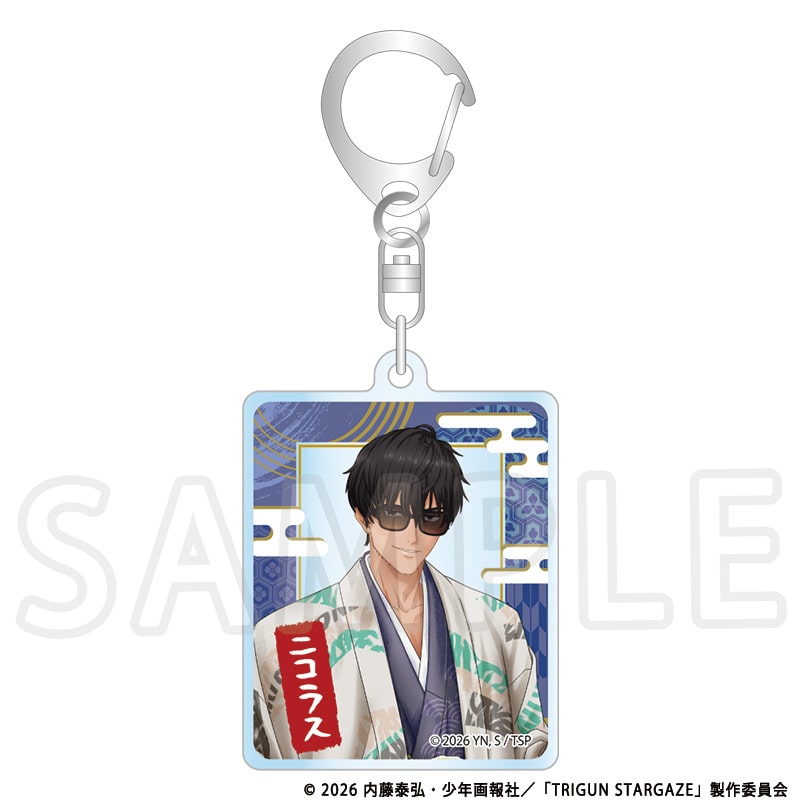 TRIGUN STARGAZE 描き下ろしメタリックアクリルキーホルダー ニコラス・D・ウルフウッド TaS10th Ver.