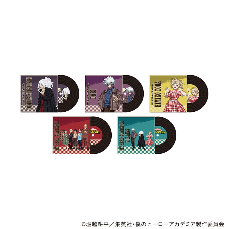 僕のヒーローアカデミア トレーディングレコード風コースターVol.2 アメリカンレトロVer. 【全5種】  コンプリートセット
