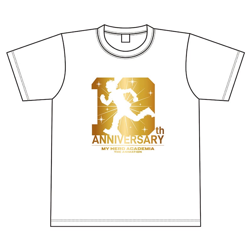 僕のヒーローアカデミア TVアニメ10周年 ロゴTシャツ 白