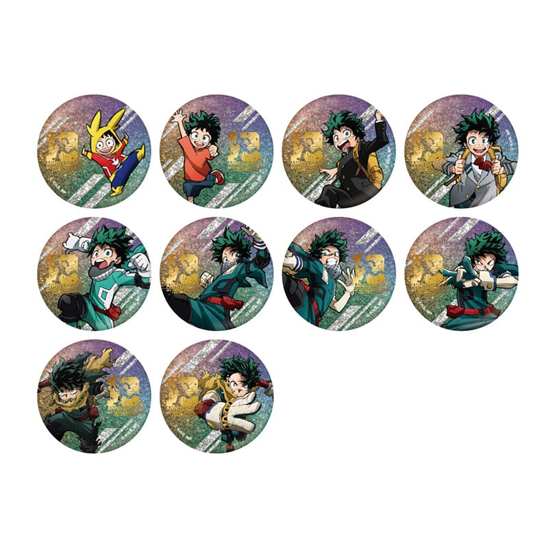 僕のヒーローアカデミア TVアニメ10周年スペシャルビジュアル トレーディンググリッター箔押し缶バッジ 【全10種】 コンプリートセット