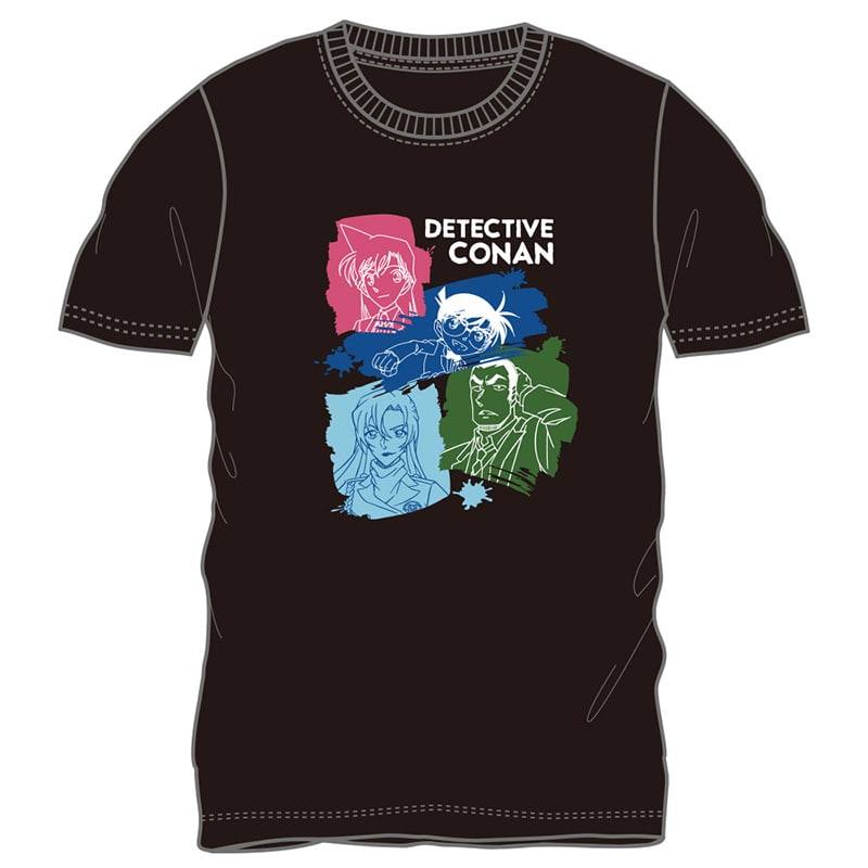 TVアニメ「名探偵コナン」 ペイント柄プリントTシャツ ブラックL