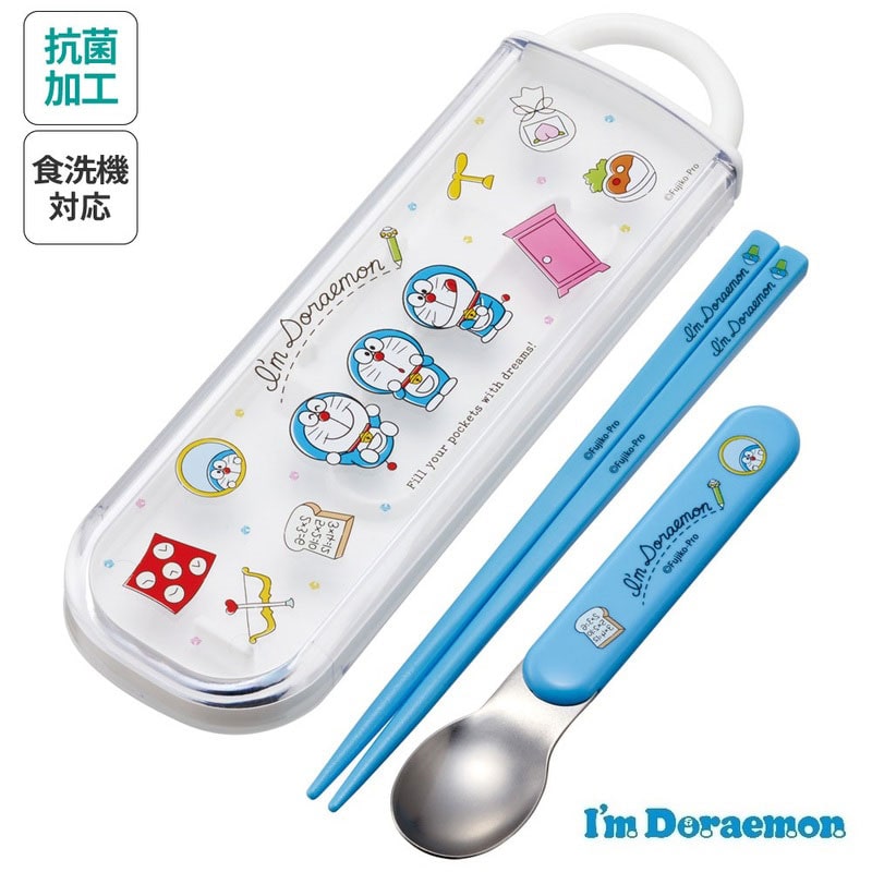 I’ｍ Doraemon 抗菌食洗機対応スライド式箸スプーンコンビセット