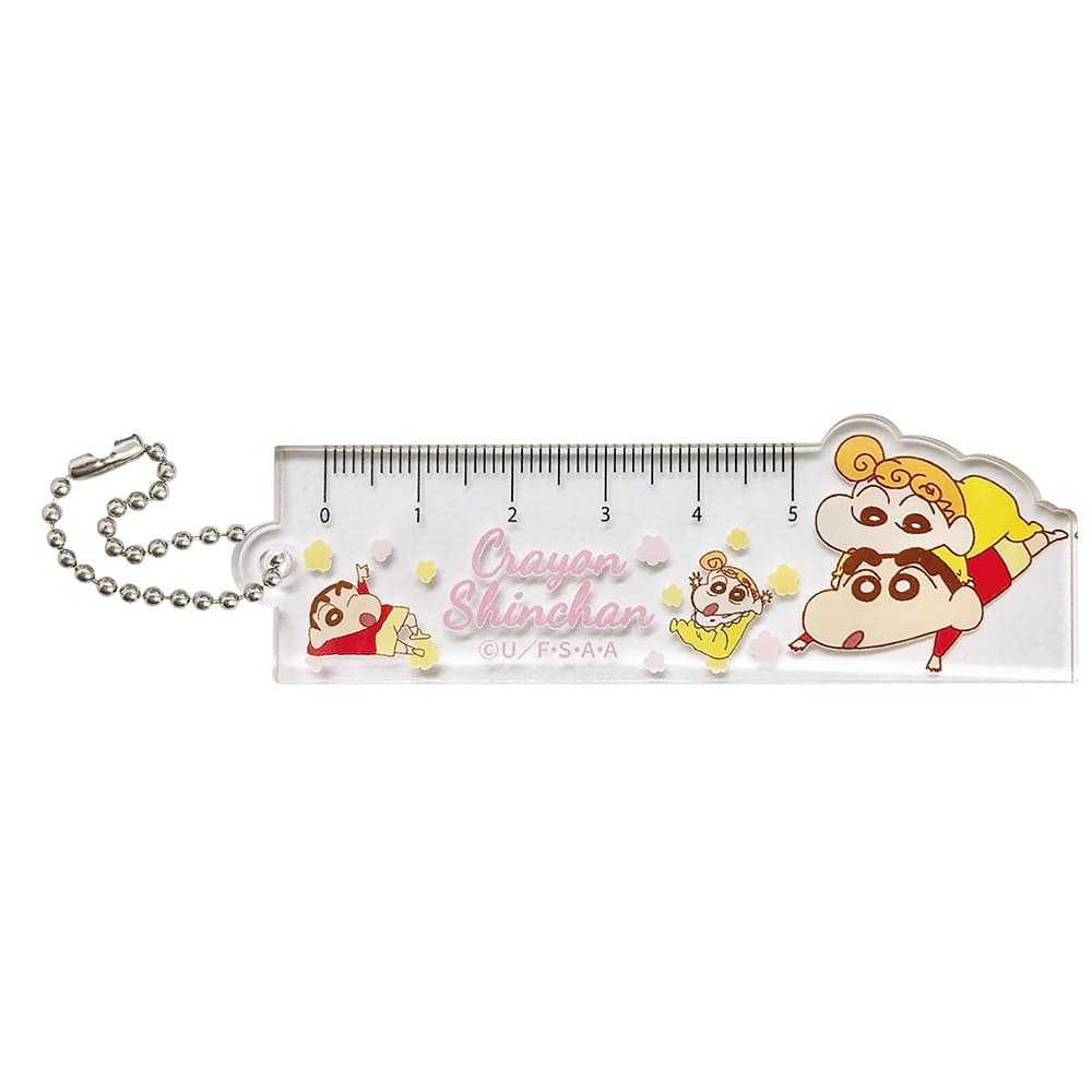 クレヨンしんちゃん　アクリルものさしキーホルダー5cm　ひまわり