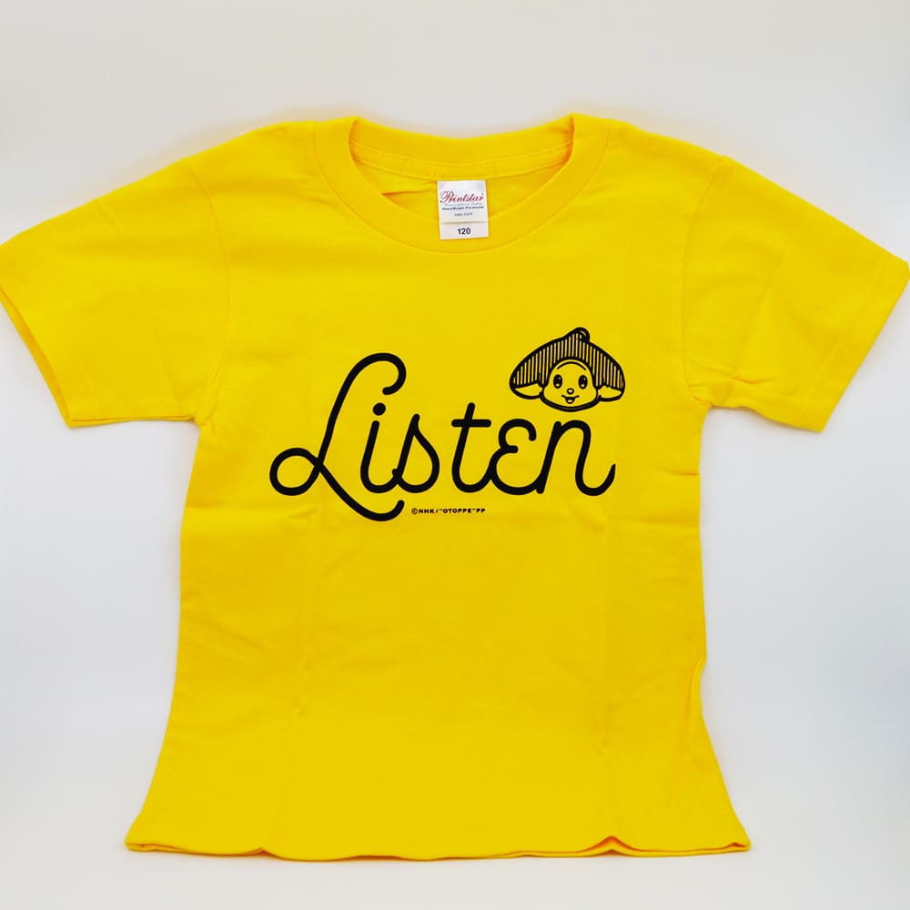 オトッペ　Tシャツ「Listen」イエロー（サイズ120cm）