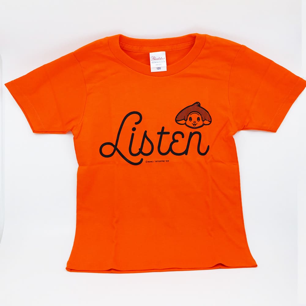 オトッペ　Tシャツ「Listen」オレンジ（サイズ120cm）
