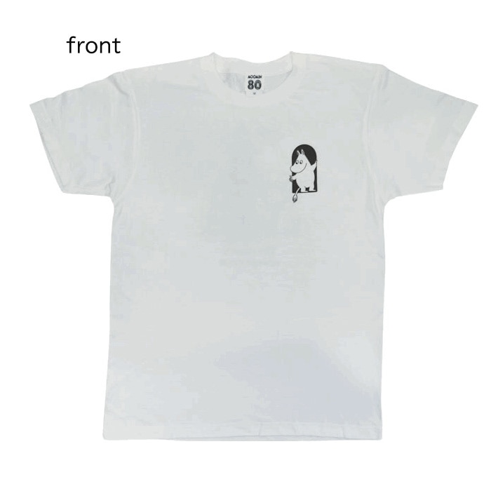 ムーミン80周年 80th記念 Tシャツ半袖 MOOMIN（WH×BK）Mサイズ