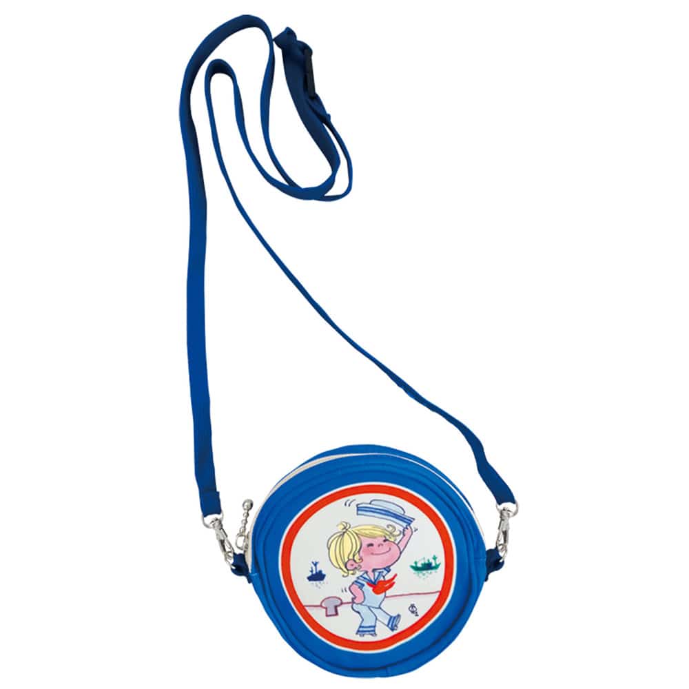 水森亜土　2wayラウンドポーチ　マリン／BL