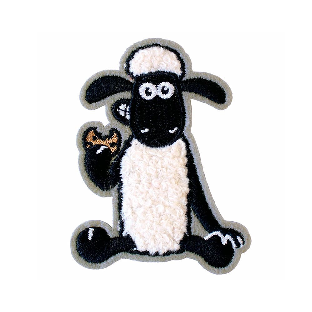 ひつじのショーン　モコモコ刺繍ステッカー（クッキー）